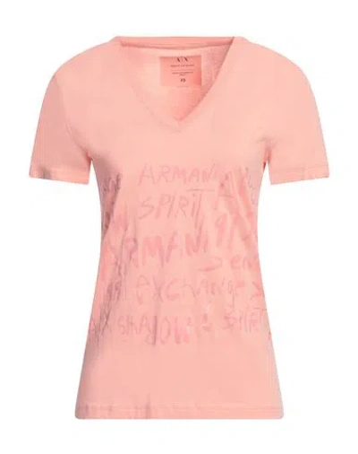 ARMANI EXCHANGE ARMANI EXCHANGE WOMAN T-SHIRT PINK SIZE XS COTTON
