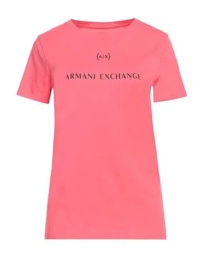 Armani Exchange Woman T-shirt Pink Size S Cotton In Gray
