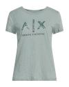 Armani Exchange Woman T-shirt Sage Green Size M Cotton