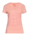 Armani Exchange Woman T-shirt Salmon Pink Size L Cotton In Pink