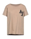 Armani Exchange Woman T-shirt Sand Size L Cotton In Beige