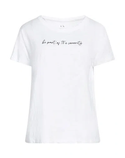 Armani Exchange Woman T-shirt White Size L Cotton
