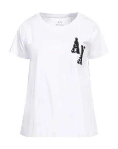 Armani Exchange Woman T-shirt White Size L Cotton