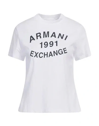 Armani Exchange Woman T-shirt White Size L Cotton