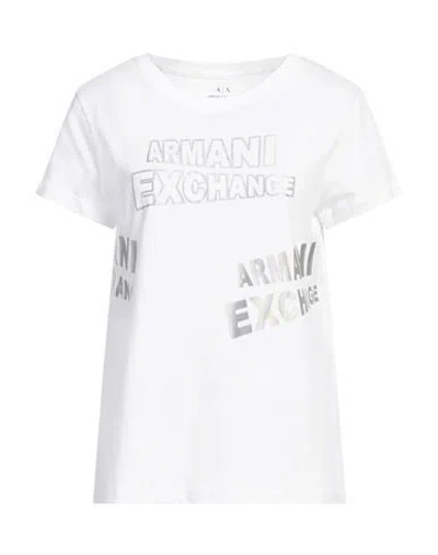 Armani Exchange Woman T-shirt White Size L Cotton