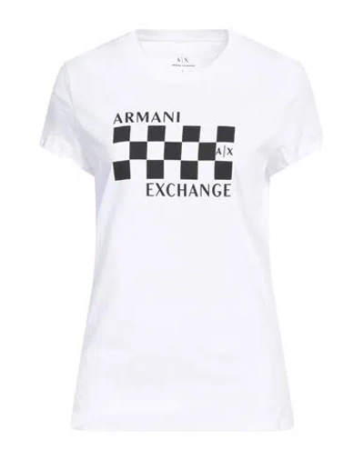 Armani Exchange Woman T-shirt White Size L Cotton