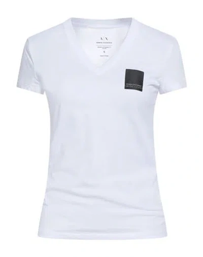 Armani Exchange Woman T-shirt White Size L Cotton