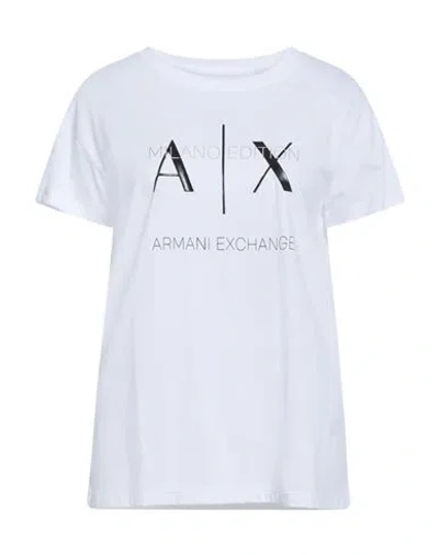 Armani Exchange Woman T-shirt White Size L Cotton