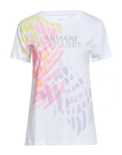 Armani Exchange Woman T-shirt White Size L Cotton