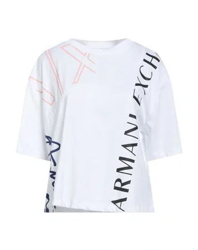Armani Exchange Woman T-shirt White Size L Cotton