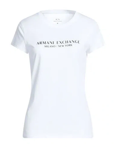 Armani Exchange Woman T-shirt White Size L Cotton