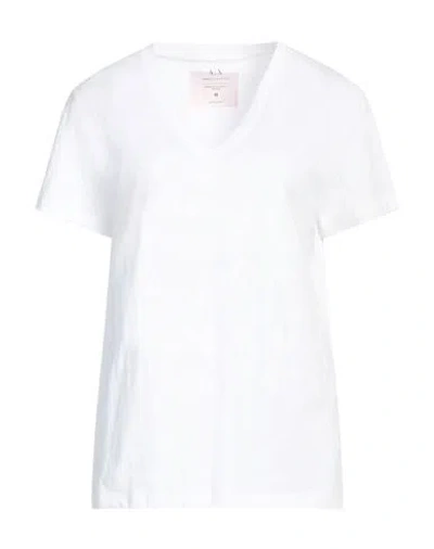 Armani Exchange Woman T-shirt White Size L Cotton