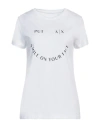 Armani Exchange Woman T-shirt White Size L Cotton In White