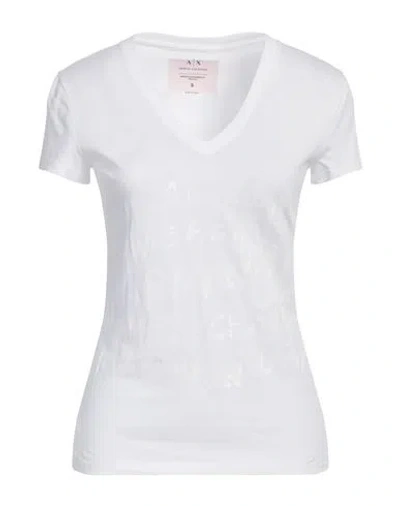 Armani Exchange Woman T-shirt White Size L Cotton