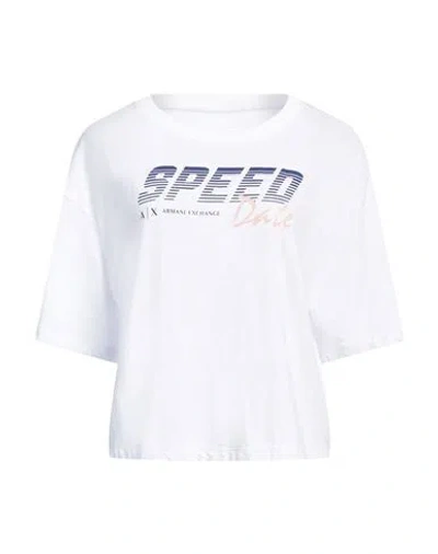 Armani Exchange Woman T-shirt White Size L Cotton