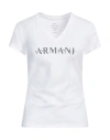 Armani Exchange Woman T-shirt White Size L Cotton, Elastane