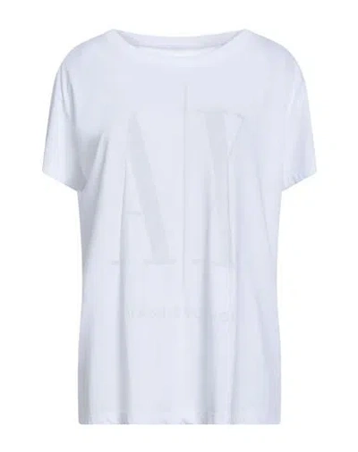 Armani Exchange Woman T-shirt White Size L Cotton, Polyester
