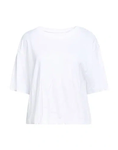 Armani Exchange Woman T-shirt White Size L Cotton, Polyester