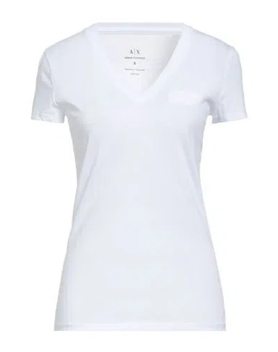 Armani Exchange Woman T-shirt White Size L Pima Cotton