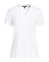 Armani Exchange Woman T-shirt White Size L Polyester, Cotton