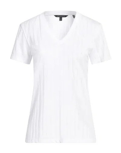 Armani Exchange Woman T-shirt White Size L Polyester, Cotton