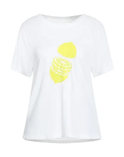 Armani Exchange Woman T-shirt White Size L Viscose, Linen