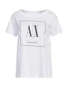 Armani Exchange Woman T-shirt White Size M Cotton In White