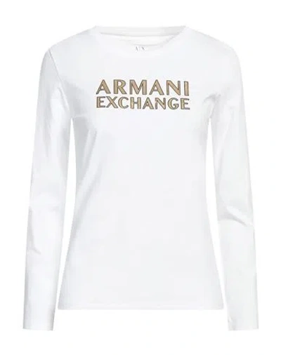 Armani Exchange Woman T-shirt White Size M Cotton
