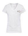 Armani Exchange Woman T-shirt White Size L Cotton, Elastane