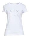Armani Exchange Woman T-shirt White Size M Cotton, Elastane In White