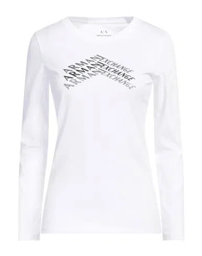 Armani Exchange Woman T-shirt White Size S Cotton