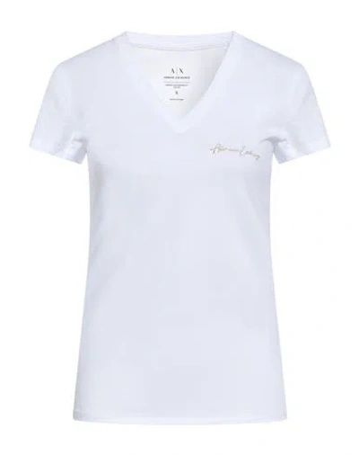 Armani Exchange Woman T-shirt White Size S Cotton