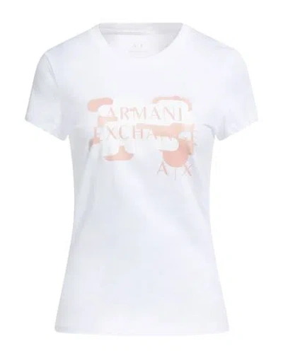 Armani Exchange Woman T-shirt White Size S Cotton