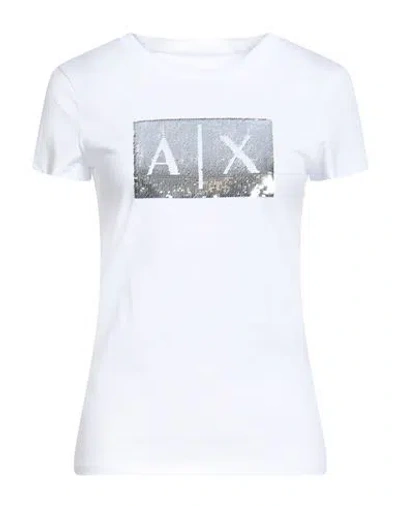 Armani Exchange Woman T-shirt White Size S Cotton In White