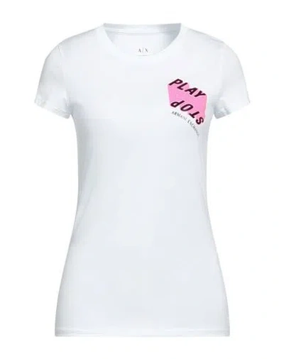 Armani Exchange Woman T-shirt White Size Xl Cotton