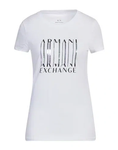 Armani Exchange Woman T-shirt White Size Xs Cotton, Elastane
