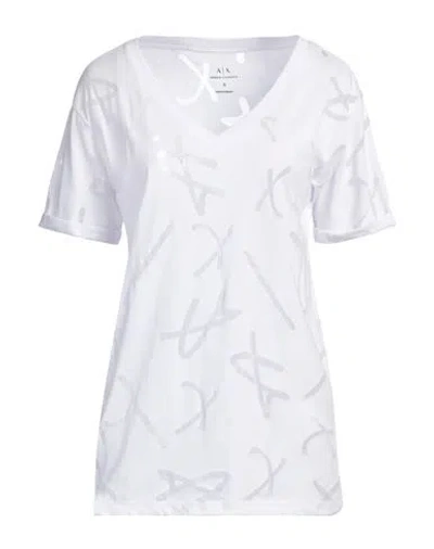 Armani Exchange Woman T-shirt White Size S Cotton, Polyester