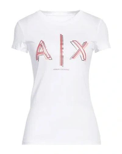 Armani Exchange Woman T-shirt White Size S Pima Cotton