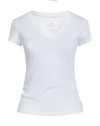 Armani Exchange Woman T-shirt White Size S Pima Cotton In White