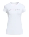 Armani Exchange Woman T-shirt White Size Xs Cotton, Elastane