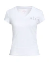 Armani Exchange Woman T-shirt White Size Xs Cotton, Elastane In White