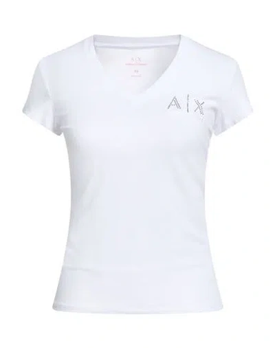 Armani Exchange Woman T-shirt White Size Xs Cotton, Elastane