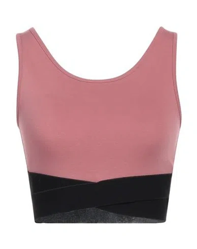Armani Exchange Woman Top Antique Rose Size L Cotton, Polyamide, Elastane In Pink