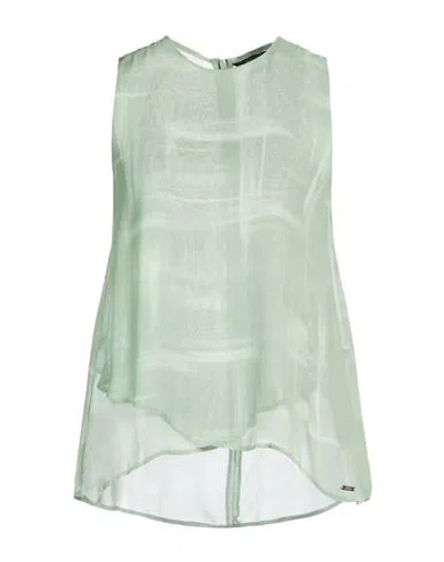 Armani Exchange Woman Top Sage Green Size S Viscose In Multi