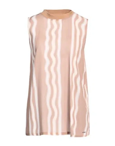 Armani Exchange Woman Top Sand Size L Viscose In Beige