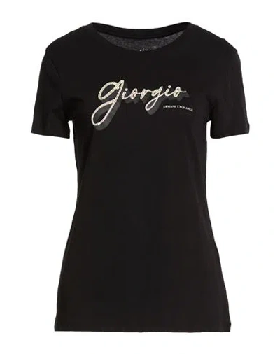 Armani Exchange Woman T-shirt Black Size S Cotton