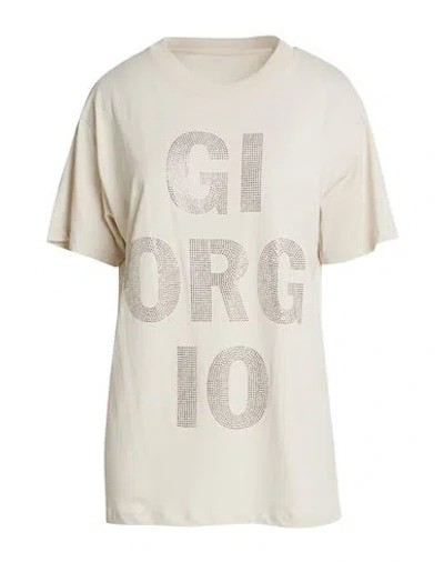 Armani Exchange Woman T-shirt Light Grey Size Xl Cotton In Neutral