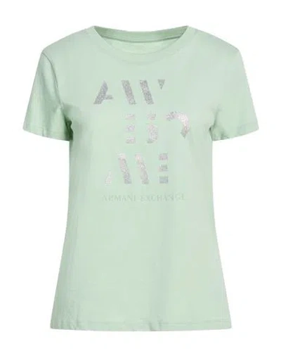 Armani Exchange Woman T-shirt Sage Green Size S Cotton