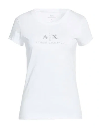 Armani Exchange Woman T-shirt White Size S Cotton