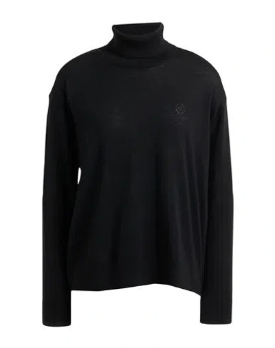 Armani Exchange Woman Turtleneck Black Size M Virgin Wool